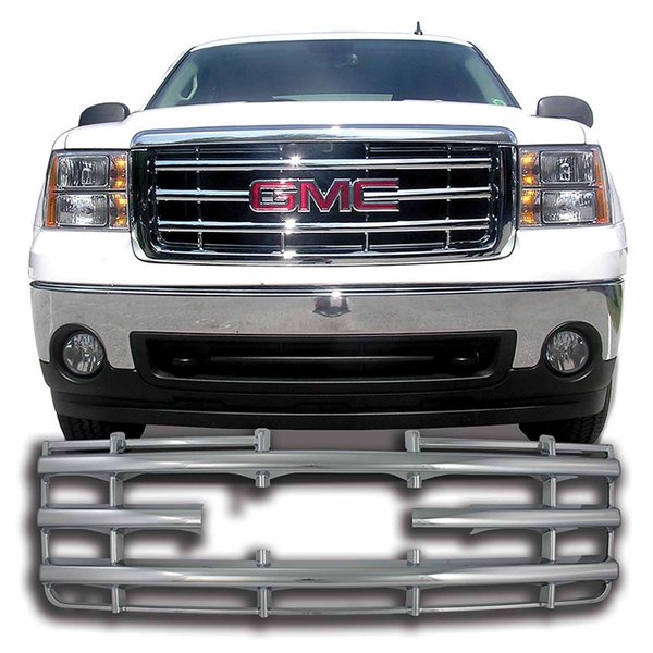 Coast2Coast Overlay, Horizontal Bar Style, 1 Piece, With Emblem Cutout, Chrome Plated, ABS Plastic IWCGI42